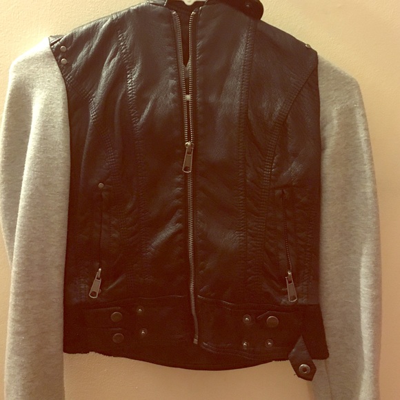 Black & Gray leather jacket