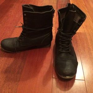 Black combat boots