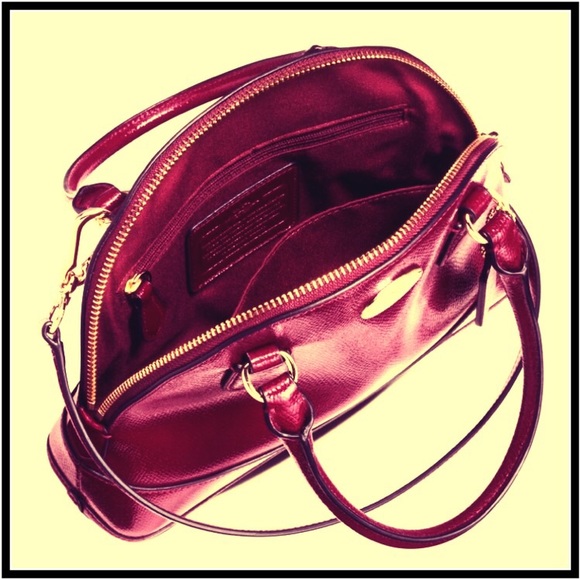 Coach Cora Patent Leather Satchel in Sherry - Picture 4 of 5