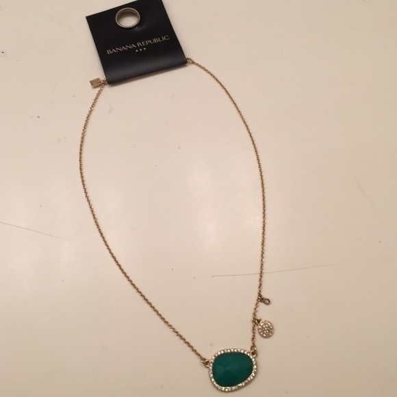 Gold and teal Banana Republic necklace