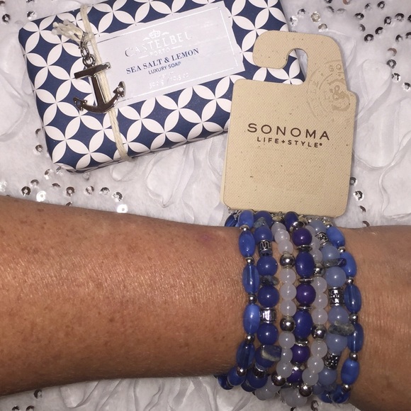 Sonoma Jewelry - Multiple colors of blue beads with silver closure