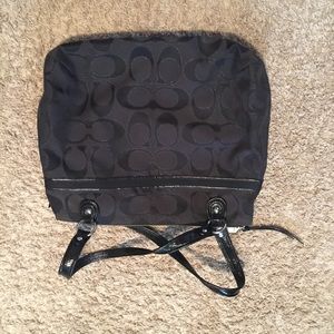 Coach signature black tote