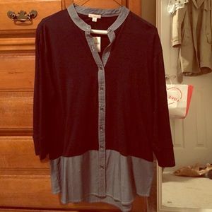 Gap mixed media shirt NWT
