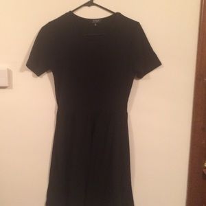 Black short sleeve skater dress
