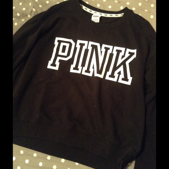 Victoria's Secret Sweaters - Victoria's Secret VS PINK Black Crewneck