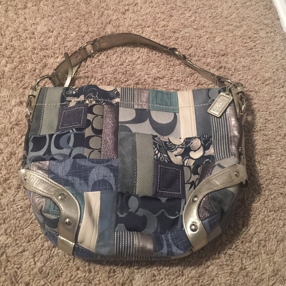 Coach denim patchwork bag