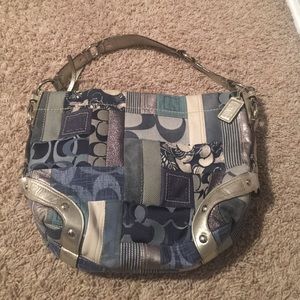 Coach denim patchwork bag