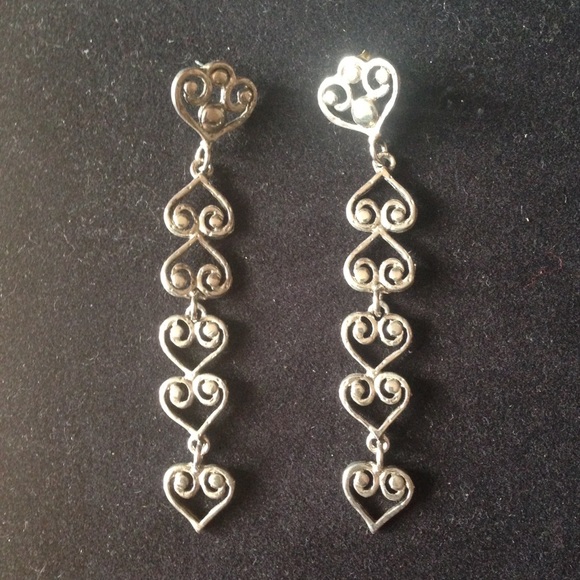 Multi heart shaped long dangle Earrings