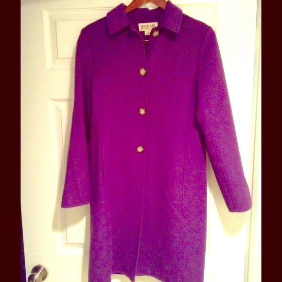 Michael Kors Purple Wool Coat