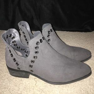 Studded Suede Grey Booties