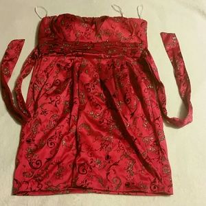 Red, black, and silver dress