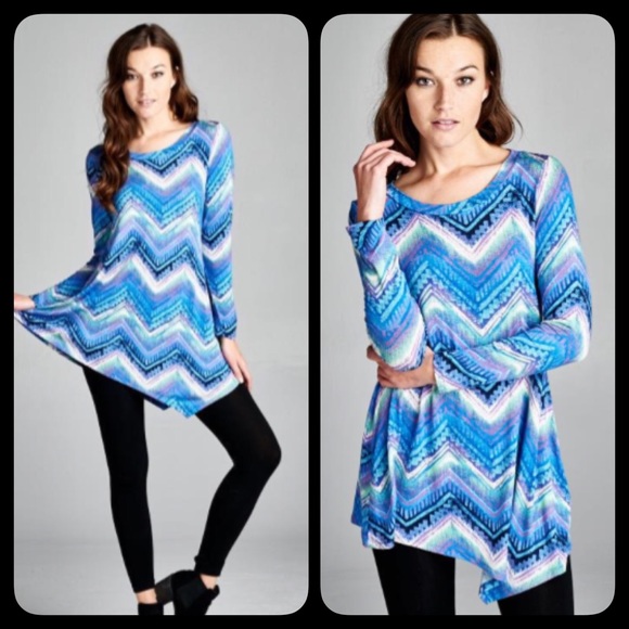 ❗️LAST ONES❗️ Mocha Chevron Print PLUS Top - Picture 3 of 3