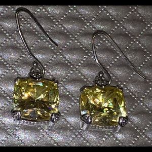 Judith Ripka Earrings yellow Canary Crystal