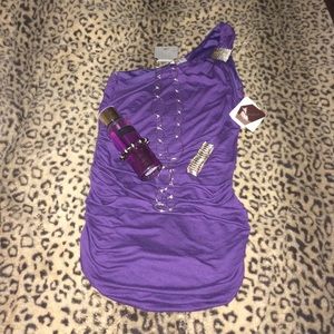 ONE SHOULDER TOP WITH RUCHING
