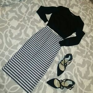 American Apparel Houndstooth Pencil Skirt