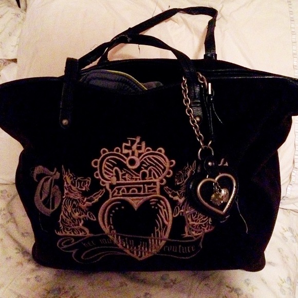 juicy couture black velvet purse