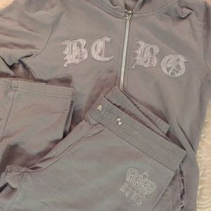 Grey and silver BCBG track suit