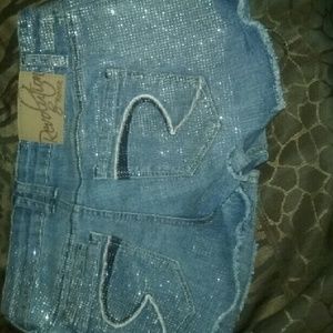 Revolution blue Jean sparkly short size 7