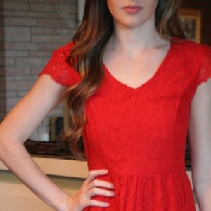 Kensie Red Lace Dress