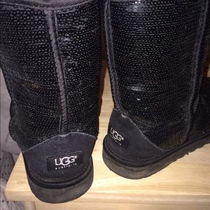 Black sequin UGG short boots