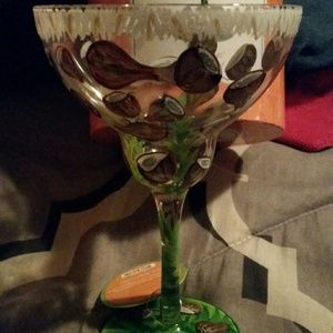Set of 2 Lolita Hand Painted Margarita Glasses.