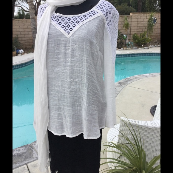 Long sleeve BLOUSE -Cream. Med and large 1 of each