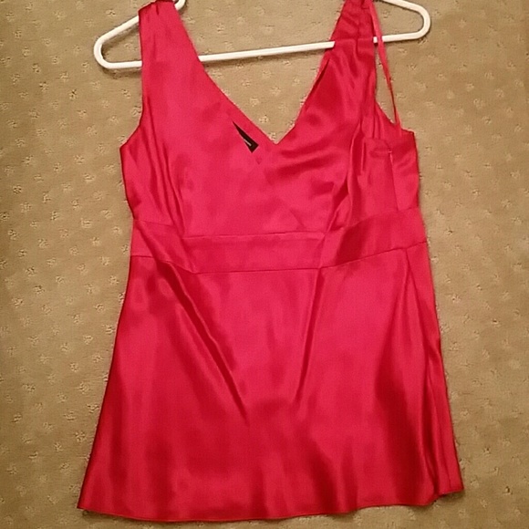 INC red silk tank top