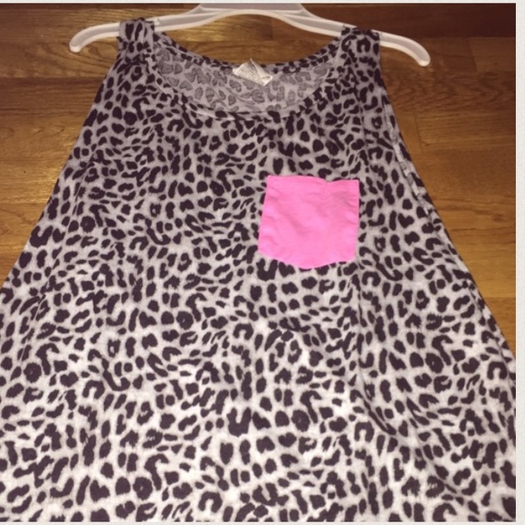 PINK Cheetah print shirt with pocket size large