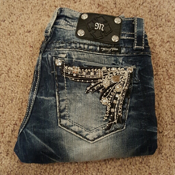Miss Me buckle jeans bling pockets bootcut