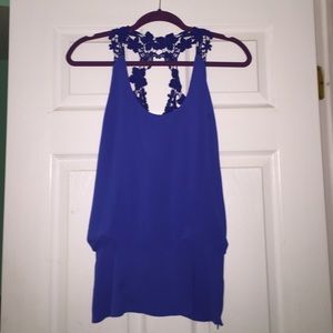Loose peplum blue top
