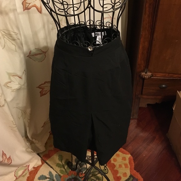 Black High-Waisted Work Skirt