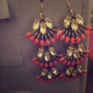 Stella and dot coral cay earrings
