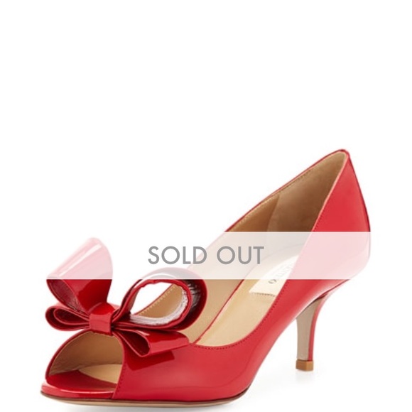 ISO Valentino Couture Bow Red Low Heel