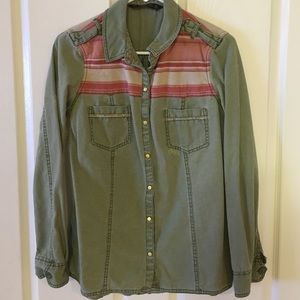 Zara Denim Green Shirt