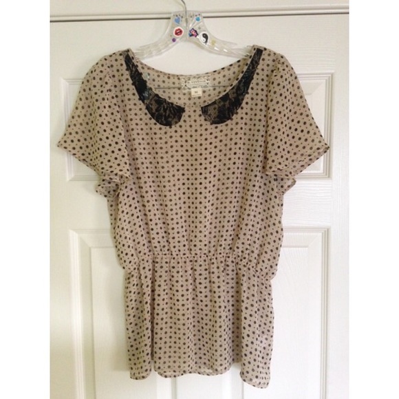 B. Vintage for Anthropologie dotted peplum blouse