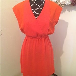 H&M Faux Wrap Dress Orange