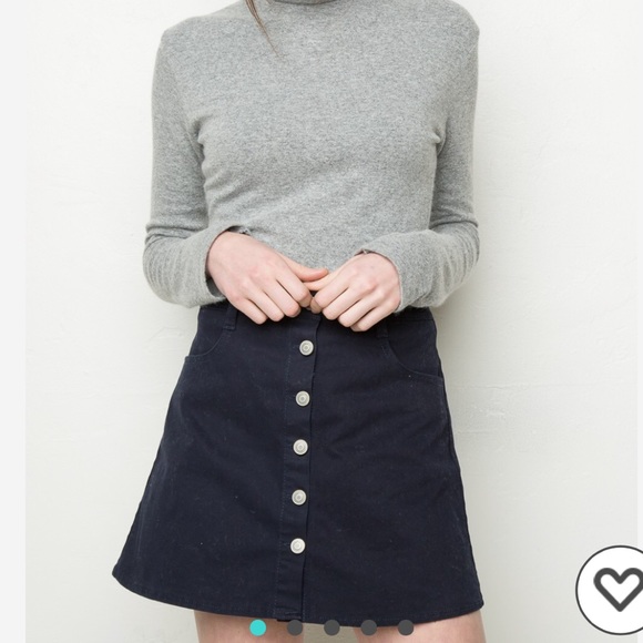 NWOT Brandy Melville Denim/Suede Skirt - Picture 3 of 3