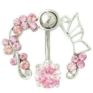 Over the Top Pink Belly Button Ring Unique ??
