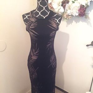 Mossimo Illusion Dress Black Lined Long Small