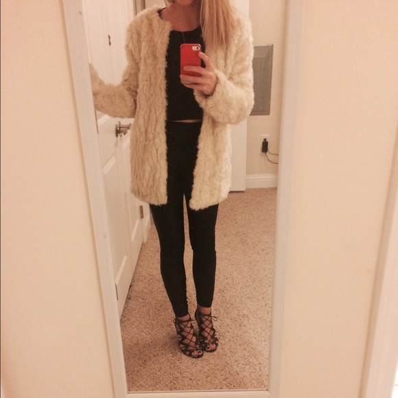 Faux Fur Beige Coat