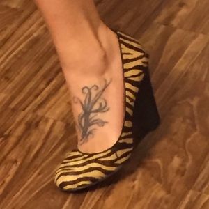 BCBG Tiger Print Wedge Pump