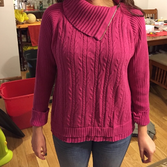 Pink Liz Claiborne sweater.  100% cotton.