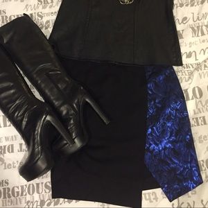 Picket Gina Brocade Detail Pencil Skirt, M