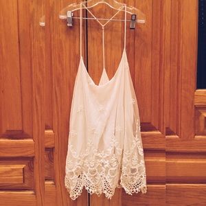 NEW urban outfitters white lace crochet tank top