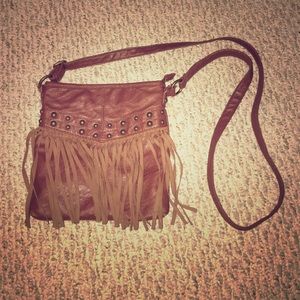 Brown tassel satchel