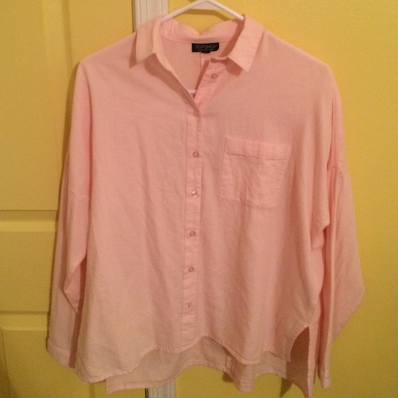 Pastel pink button down from topshop