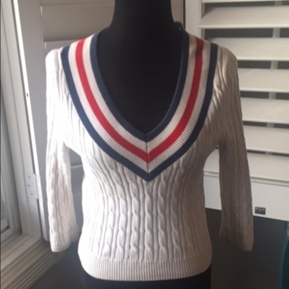 Preppy red, white and blue sweater