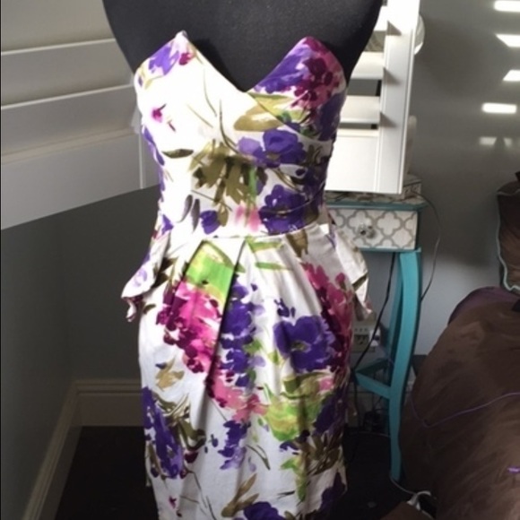 Strapless floral dress