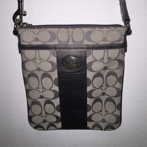 Gray/ silver Coach crossbody purse