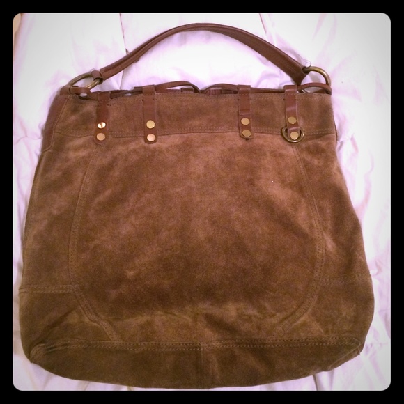 Lucky brand brown suede hobo bag